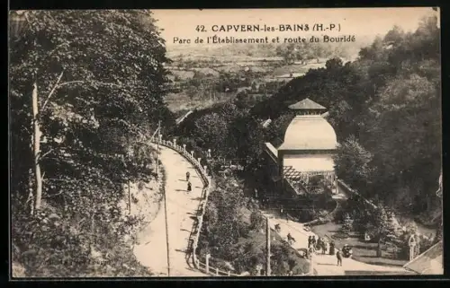 AK Capvern-les-Bains, Parc de l`etablissement et route du Bouride