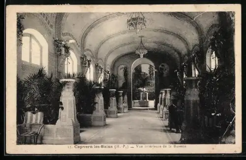 AK Capvern-les-Bains /H.-P., Vue interieure de la Buvette