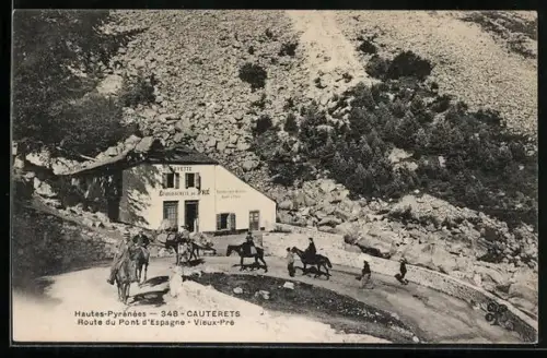 AK Cauterets, Route du Pont d`Espagne, Vieux-Pré