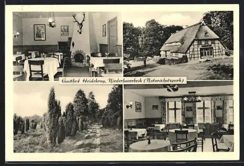 AK Niederhaverbeck, vier Ansichten vom Gasthof Heidekrug