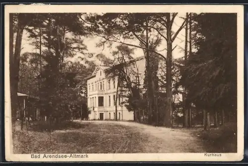 AK Bad Arendsee-Altmark, Strassenpartie zum Kurhaus, Besitzer Arthur Zauche