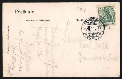 AK Frankfurt a. M., Sachsenhausen, Teilansicht mit Kirche