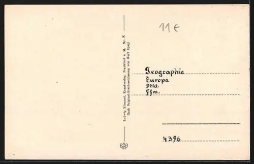 Künstler-AK Frankfurt-Sachsenhausen, Partie in der Klappergasse