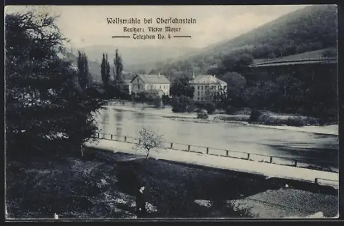 AK Oberlahnstein, Gasthaus Wolfsmühle V. Meyer mit Flusspartie