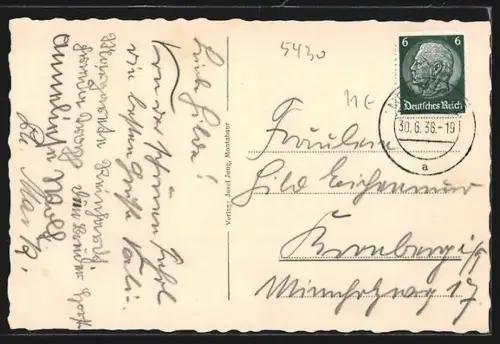 AK Montabaur /Westerwald, Blick nach Schloss