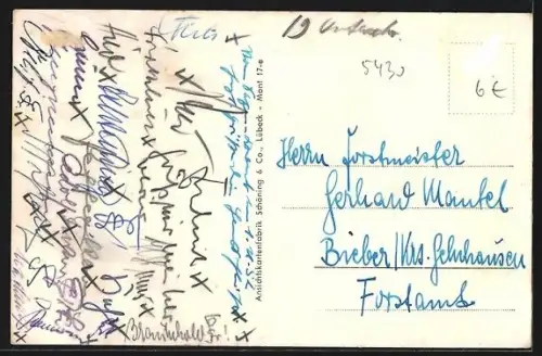 AK Montabaur /Westerwald, Totalansicht mit Kirche aus der Vogelschau