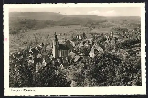 AK Tiengen /Oberrhein, Gesamtansicht aus der Vogelschau