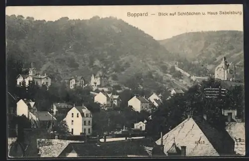 AK Boppard, Blick auf Schlösschen u. Haus Sabelsburg