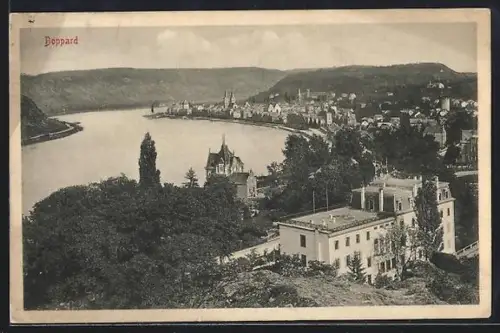 AK Boppard /Rhein, Gesamtansicht mit Rhein