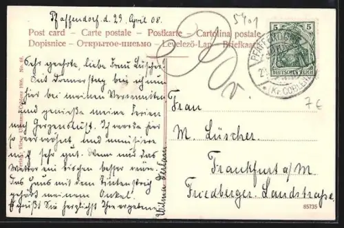 AK Pfaffendorf a. Rh, Ortsansicht von den Coblenzer Rheinanlagen aus