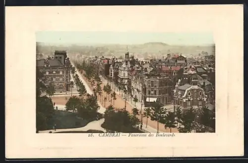 AK Cambrai, Panorama des Boulevards