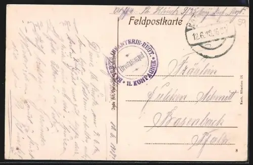 AK Herlies, Strassenpartie mit zerstörten Häusern