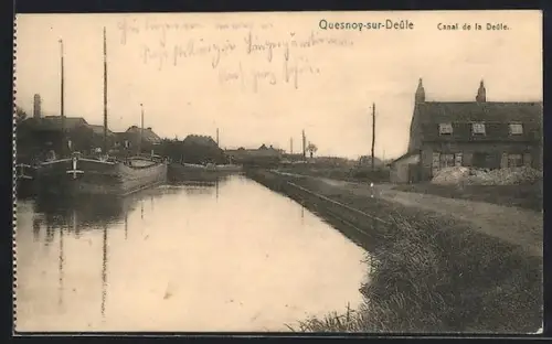 AK Quesnoy sur Deule, Canal de la Deule, Lastkahn