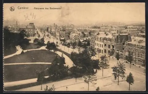 AK Cambrai, Panoram des Boulevards