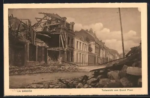 AK La Bassée, Teilansicht vom Grand Place