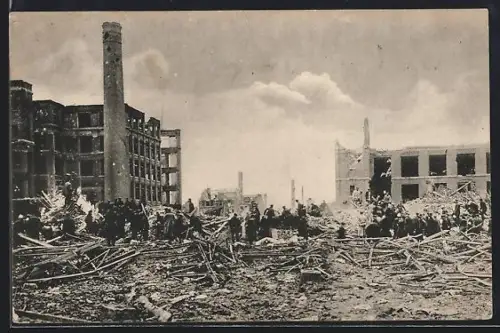AK Lille, Explosion 1916, Zerstörte Ortspartie
