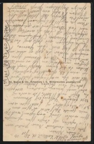 AK Bailleul, Kirche durch Tor gesehen