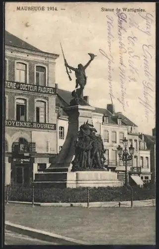 AK Maubeuge, Statue de Wattignies 1914