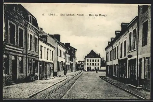 AK Estaires, Rue du Rivage, Strassenpartie