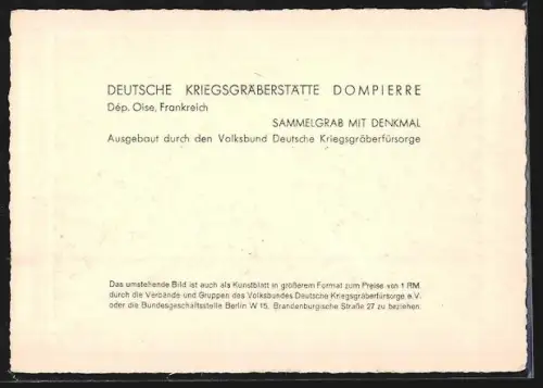 AK Dompierre /Oise, Deutsche Kriegsgräberstätte