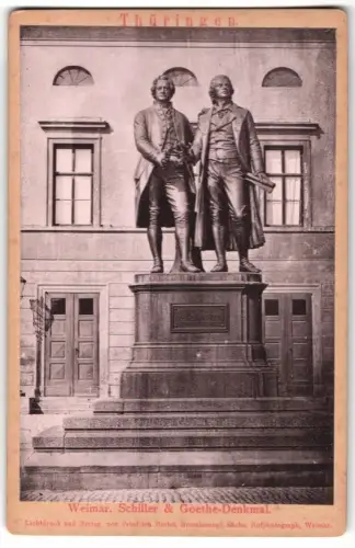 Fotografie Friedrich Hertel, Weimar, Ansicht Weimar, Blick auf das Schiller & Goethe Denkmal