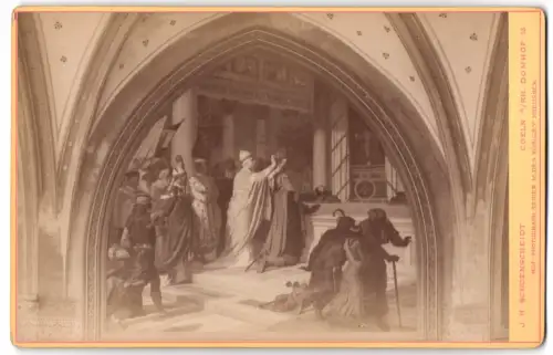 Fotografie J. H. Schoenscheidt, Cöln, Ansicht Aachen, Gemälde im Rathaussaal