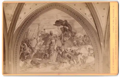 Fotografie J. H. Schoenscheidt, Cöln, Ansicht Aachen, Gemälde im Rathaussaal