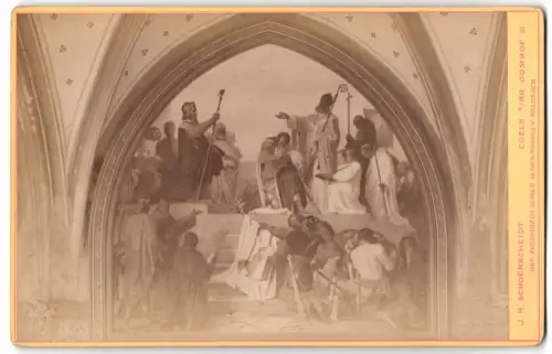 Fotografie J. H. Schoenscheidt, Cöln, Ansicht Aachen, Gemälde im Rathaussaal