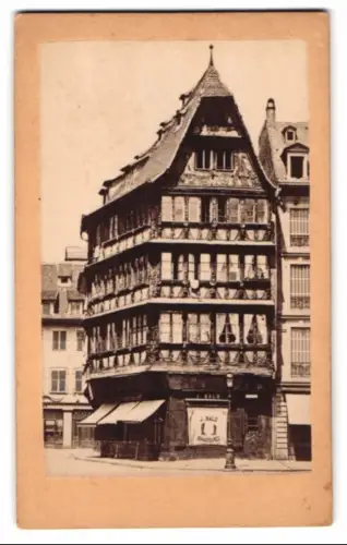 Fotografie unbekannter Fotograf, Ansicht Strassburg, das Gutenberghaus, 1891