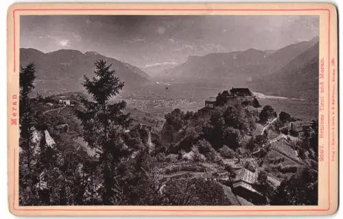 Fotografie Römmler & Jonas, Dresden, Ansicht Meran, Schloss Tirol mit Blick zur Stadt