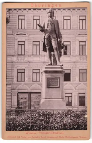 Fotografie Friedrich Hertel, Weimar, Ansicht Weimar, das Wieland Denkmal