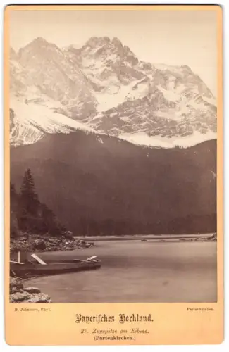 Fotografie B. Johannes, Partenkirchen, Ansicht Partenkirchen, Eibsee mit Blick zur Zugspitze