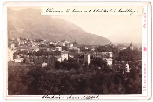 Fotografie S. pötzelberger, Meran, Ansicht Obermais, Blick über den Ort