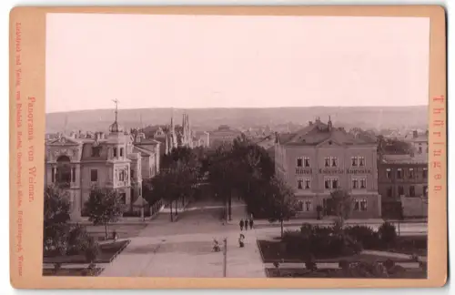 Fotografie Friedrich Hertel, Weimar, Ansicht Weimar, Blick in die Stadt mit Hotel Kaiserin Augusta