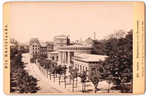 Fotografie Sophus Williams, Berlin, Ansicht Aachen, Partie am Elisenbrunnen mit Promenade