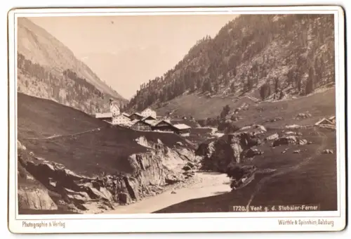 Fotografie Würthle & Spinnhirn, Salzburg, Ansicht Vent, Blick nach dem Dorf gegen die Stubaier Ferner