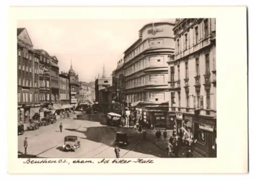 12 Fotografien Ansicht Beuthen O.S., Platz, Knaben-Oberschule, Hohenzollergrube, Bahnhof, Schemm Schule