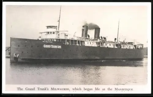 Fotografie Passagierschiff Milwaukee der Grand Trunk Line