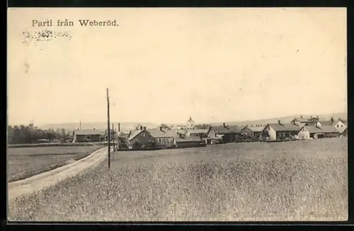 AK Weberöd, Ortspanorama mit Landstrasse