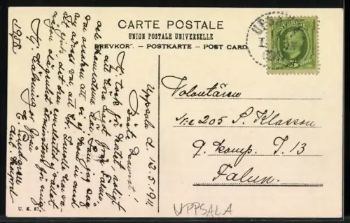 AK Uppsala, Polacksbacken, Interiör af Läsestugan