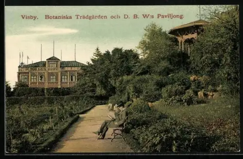 AK Visby, Botaniska Trädgarden och D. B. W:s Paviljong