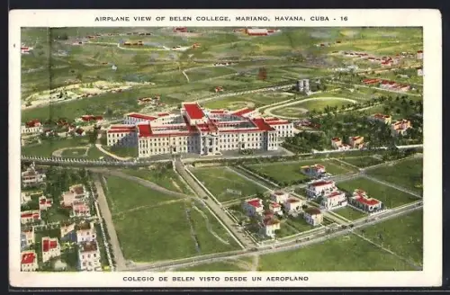 AK Havana, Airplane View of Belen College, Mariano