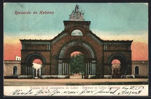 AK Habana, Entrada en el ciementerio de Colon