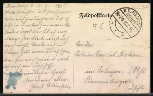 AK La Fere, La Rue du General Negre