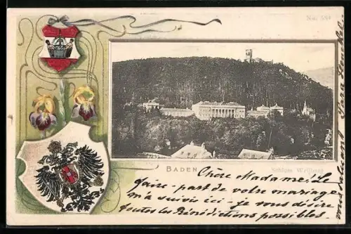 AK Baden, Blick auf Schloss Weilburg