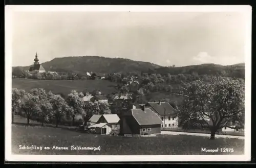 AK Schörfling am Attersee, Teilansicht mit Kirche