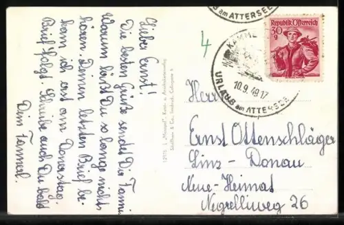 AK Schörfling am Attersee, Teilansicht mit Kirche