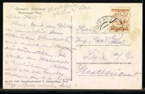 AK Oberwölz /Steiermark, Hinteregger Tor