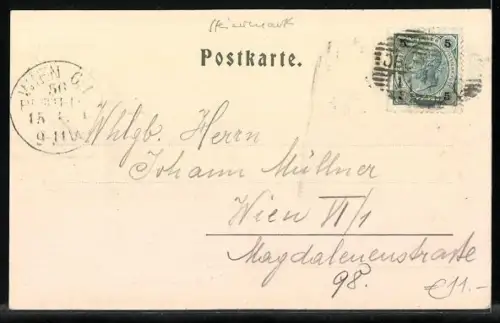 AK Oberwölz, Teilansicht mit Kirche