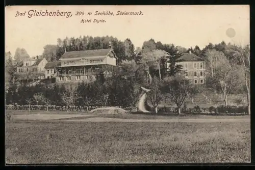 AK Bad Gleichenberg, Panorama mit Hotel Styria